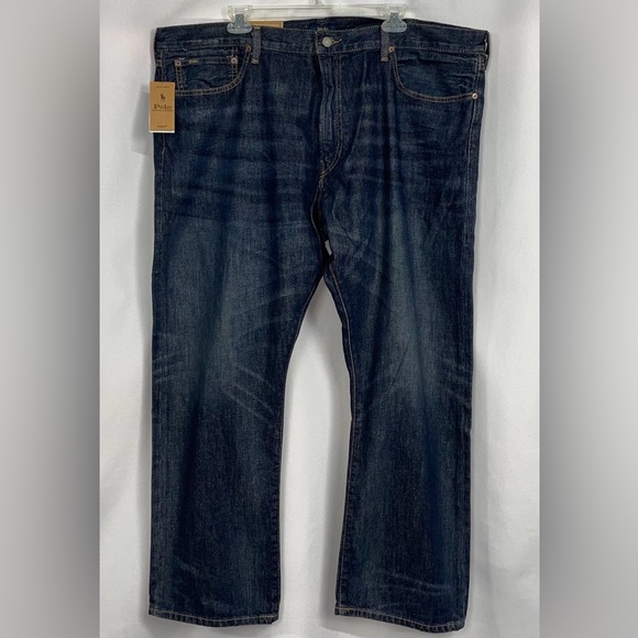 Polo Ralph Lauren The Hampton Relaxed Straight Fit Blue Jeans New Size 42/30 - Picture 2 of 7